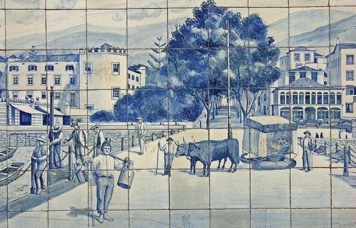 Historische Szene in Funchal auf Madeira